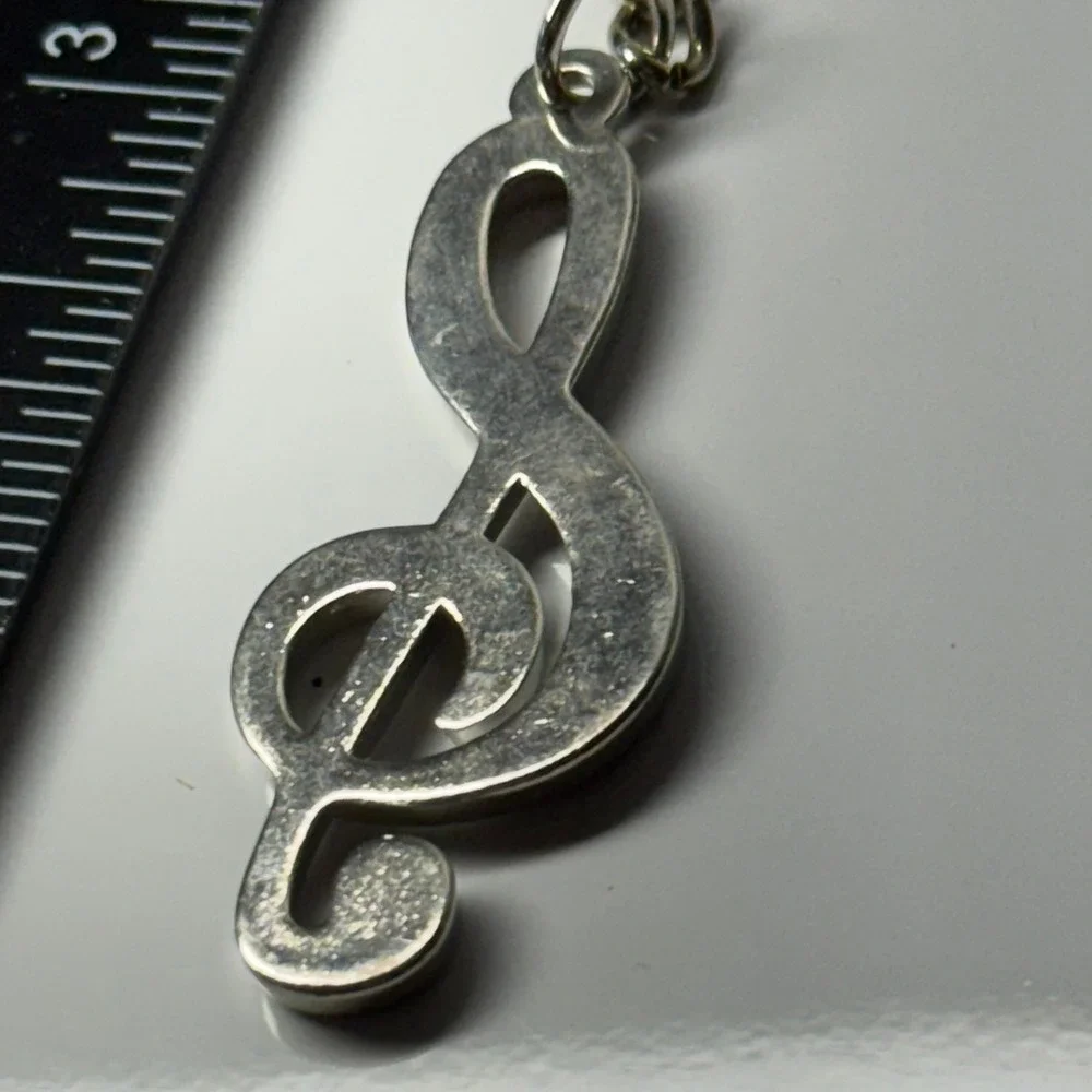 Silver Tone‎ Treble Clef Music Note Keychain Key Ring Holder Accessory